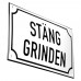 Emaljskylt STÄNG GRINDEN vit - svart 20 x 12 cm modell 39-3 Emaljskylt STÄNG GRINDEN vit - svart 20 x 12 cm modell 39-3