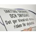 Emaljskylt IAKTAG ORDNING OCH SNYGGHET vit - svart 36 x 20 cm modell 20-3