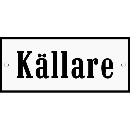 Emaljskylt 7 utan hål BRG - vit 6 x 6 cm modell X-3