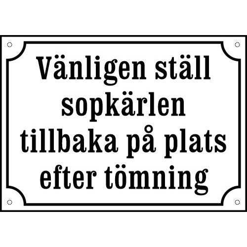 Emaljskylt TEMP  -   x  cm modell -3