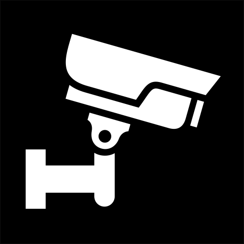 Emaljskylt CCTV 13x13 cm svart/vit utan hål